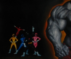 Gray Hulk vs. Japan Rangers, Comic Art